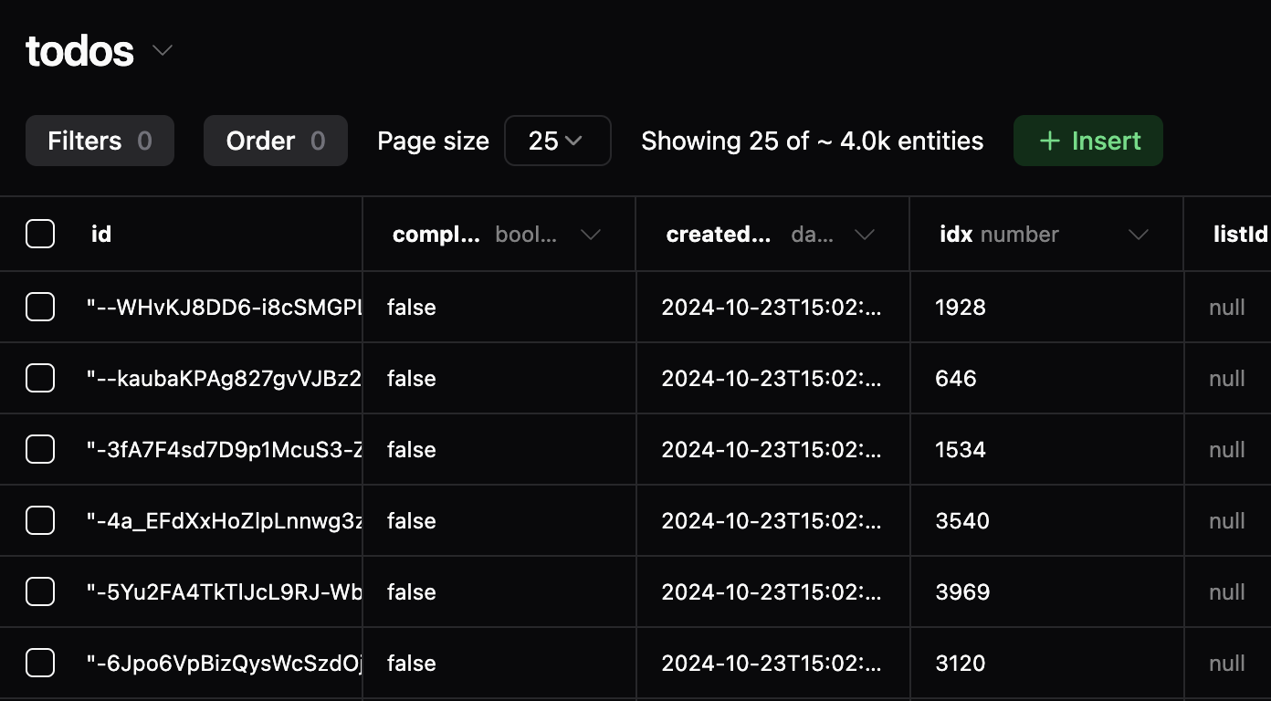 Pagination control for the Triplit console